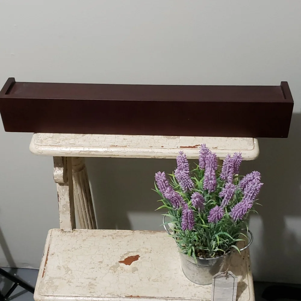Small dark cherry color wall shelf